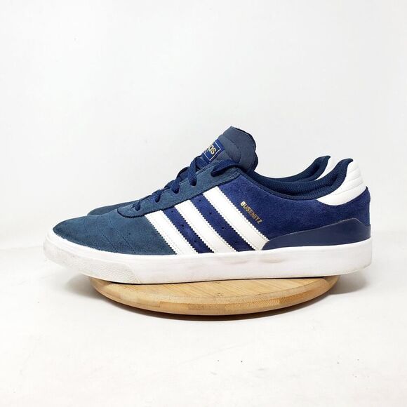 Adidas Busenitz Vulc II Shoe Men 12 Blue Suede Classic Skate Low Lace Up Sneaker - Picture 1 of 14